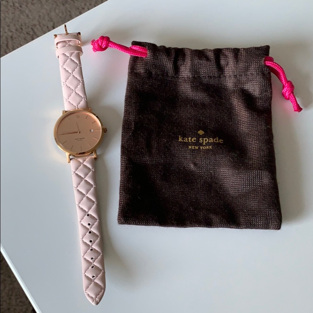 NWOT Kate Spade rose gold pink band watch